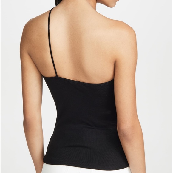 NWT | LNA | Ribbed One Shoulder Black Tank Top Size S - Picture 2 of 7